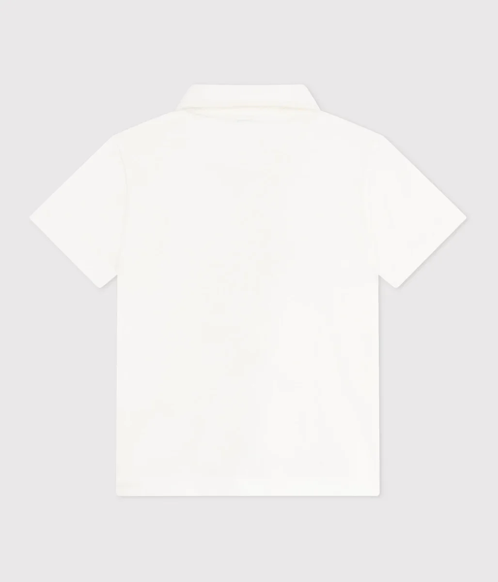 Polo a maniche corte in cotone tinta unita bambino - immagine 3