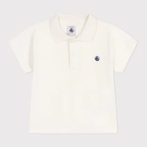 Polo a maniche corte in cotone tinta unita bebè