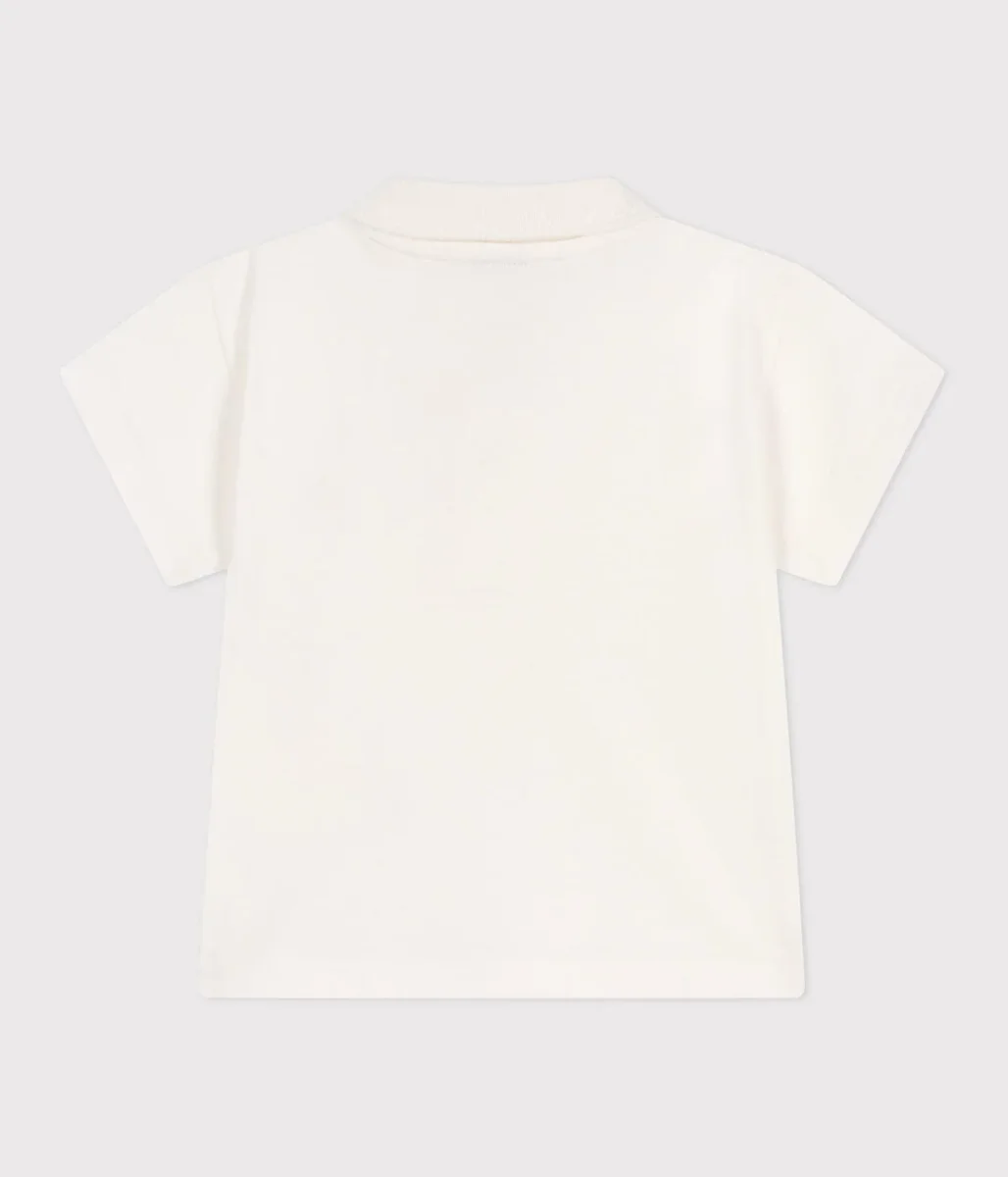 Polo a maniche corte in cotone tinta unita bebè - immagine 3