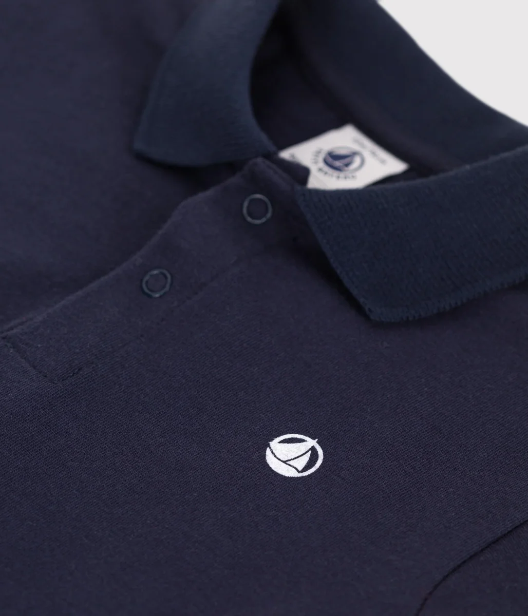 Polo a maniche corte in cotone tinta unita neonato - immagine 4