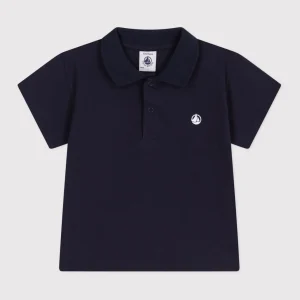 Polo a maniche corte in cotone tinta unita neonato