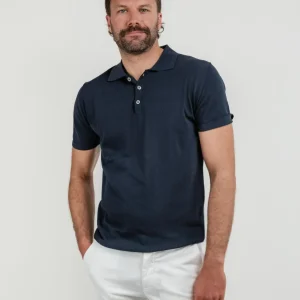 Polo in maglina di cotone blu notte