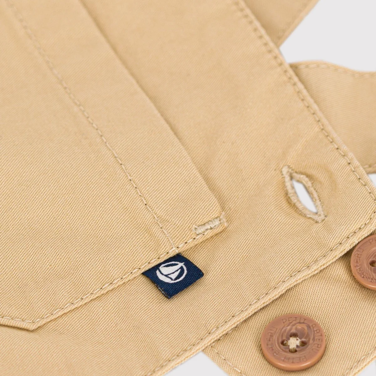 SALOPETTE CORTA IN SERGE BEIGE BEBÈ - immagine 3