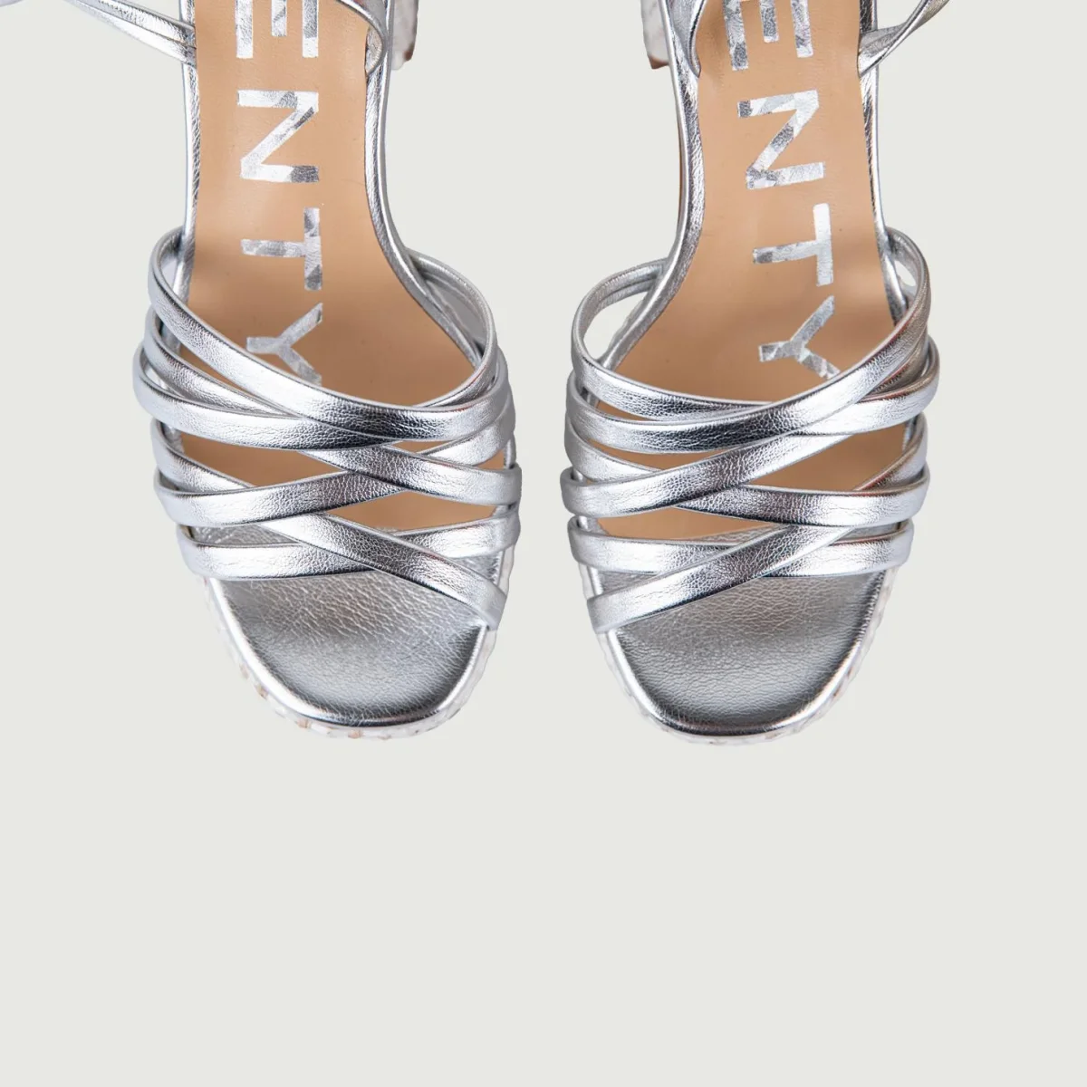 SANDALI RAFIA CON INTRECCIO FRONTALE ARGENTO - immagine 5