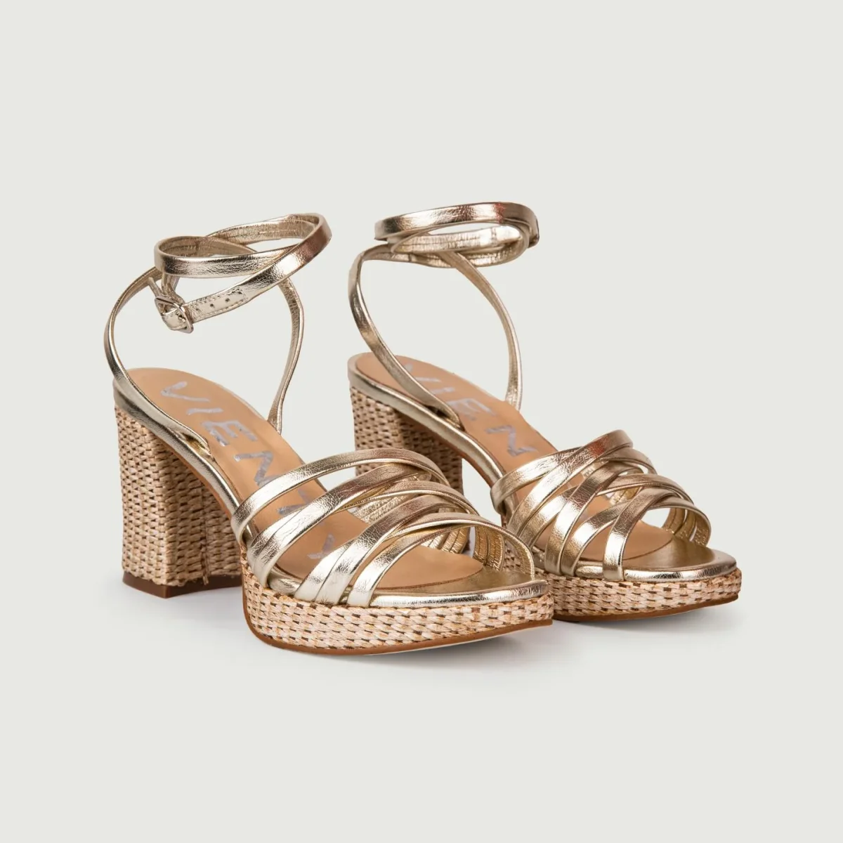 SANDALI RAFIA CON INTRECCIO FRONTALE PLATINO - immagine 3