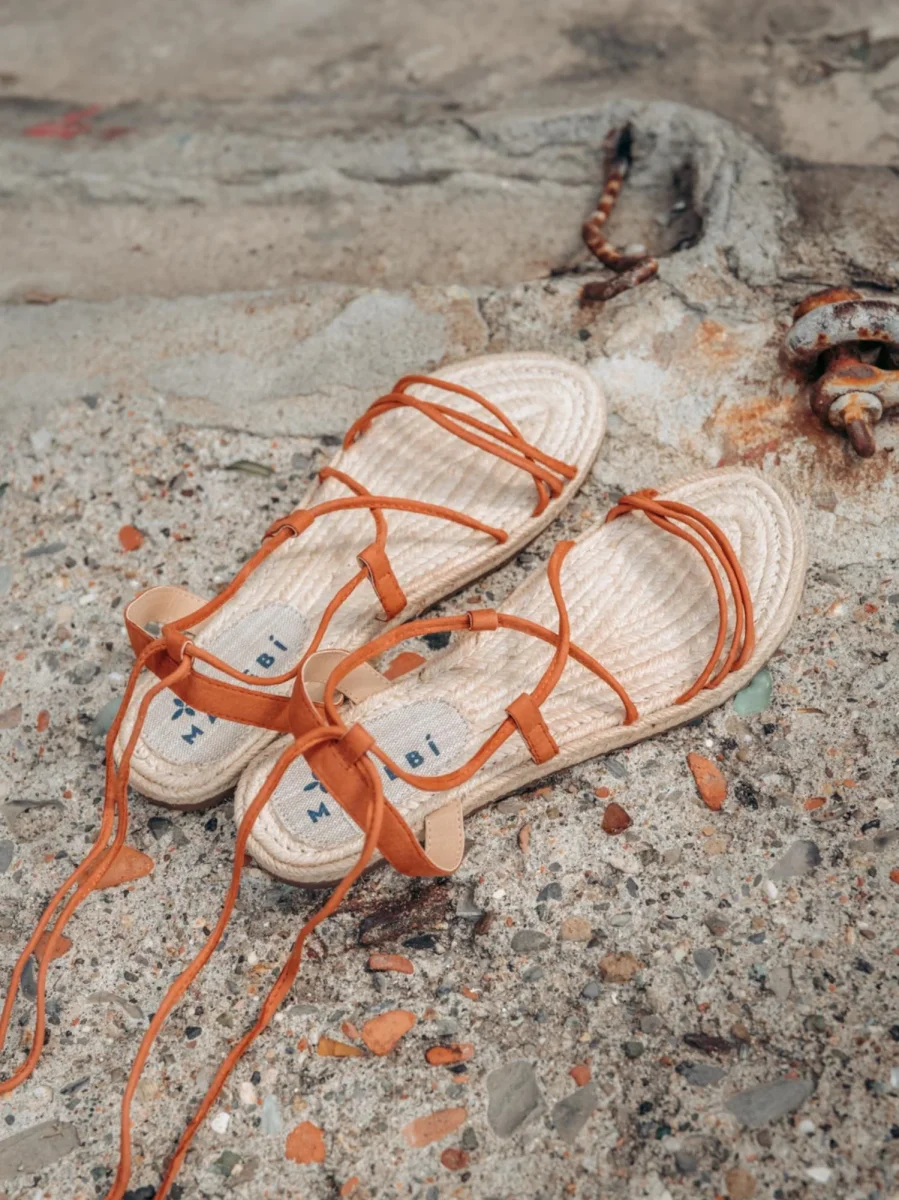 SANDALO ALLA SCHIAVA IN CORDA ARANCIO - immagine 6