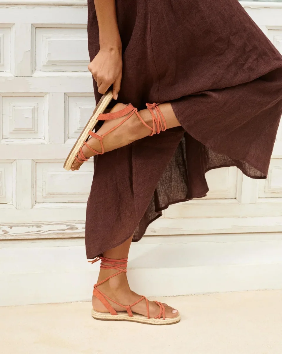 SANDALO ALLA SCHIAVA IN CORDA ARANCIO - immagine 5