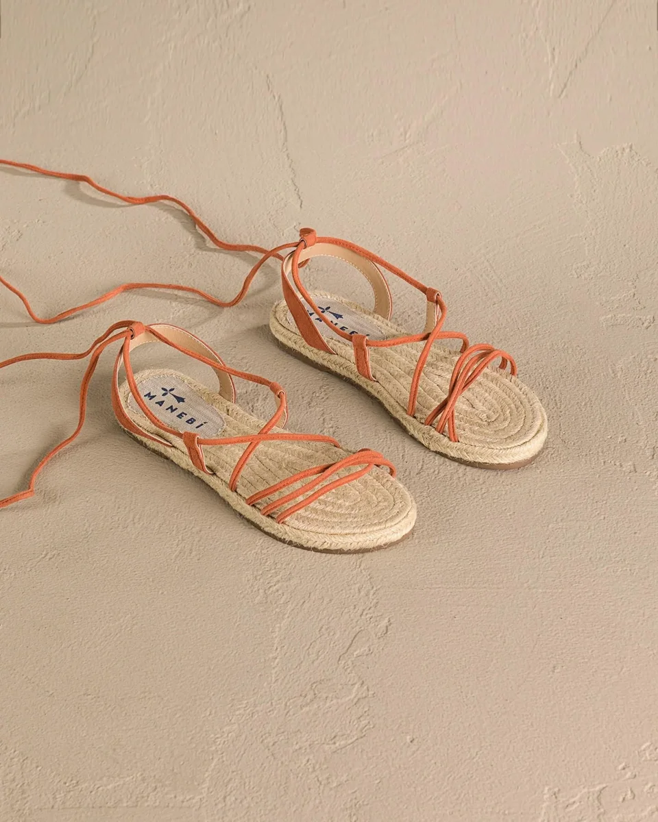 SANDALO ALLA SCHIAVA IN CORDA ARANCIO - immagine 4