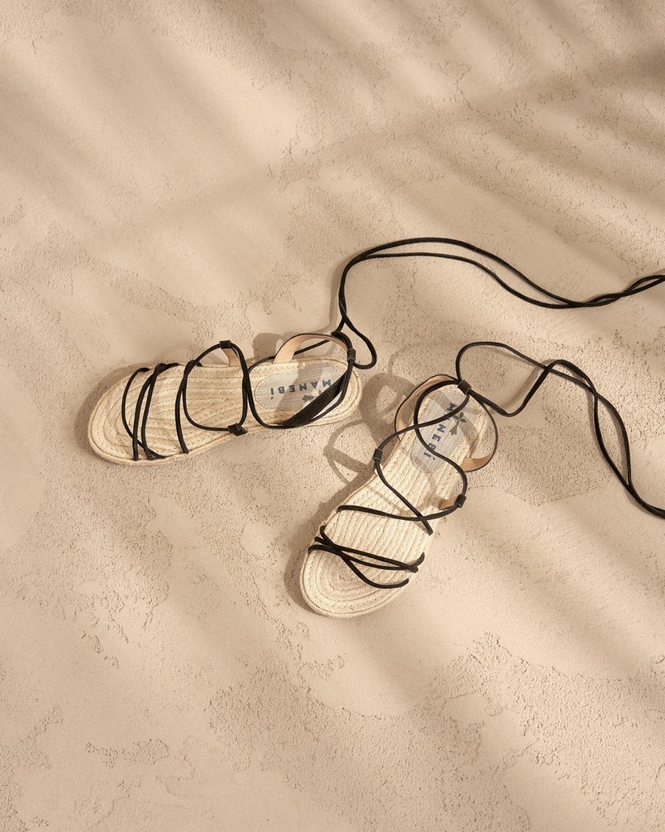 SANDALO ALLA SCHIAVA IN CORDA NERO - immagine 5