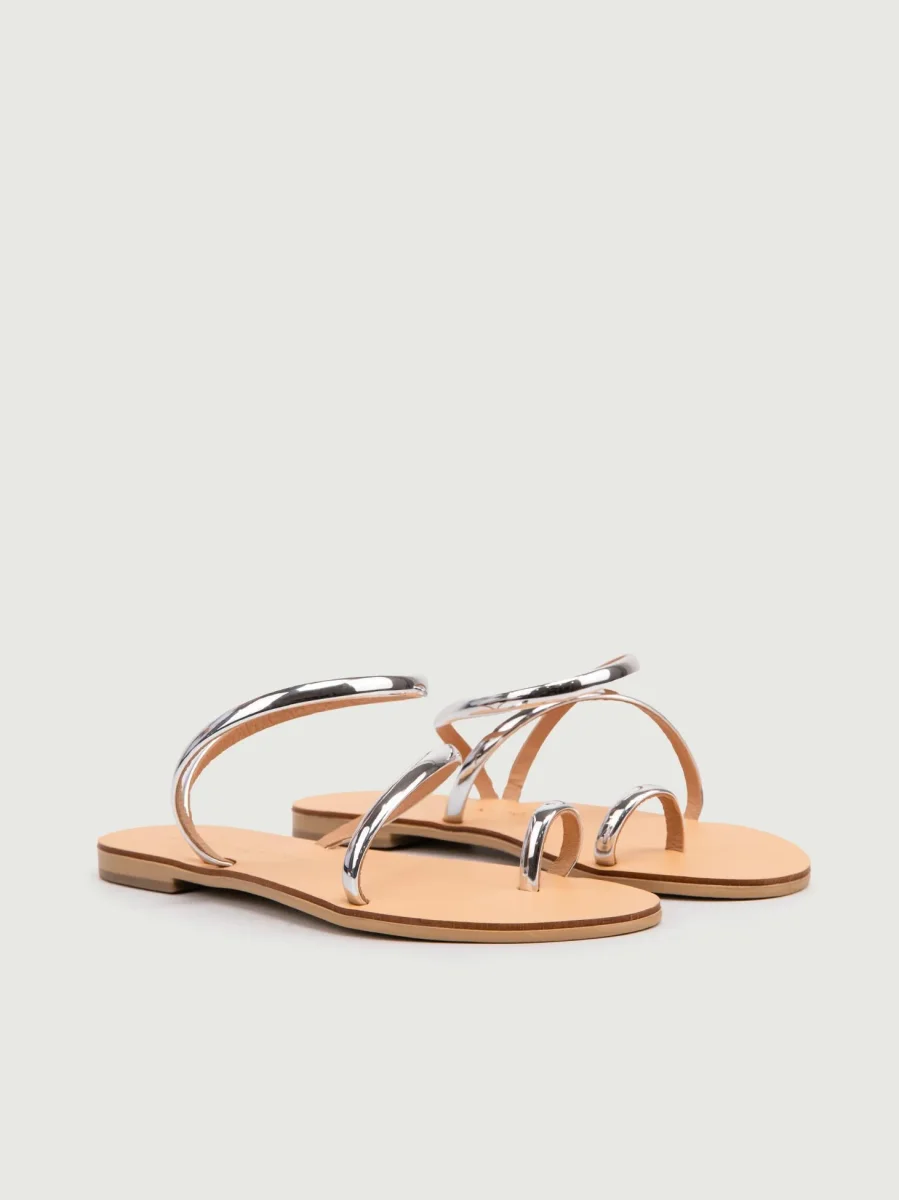 SANDALO BASSO INFRADITO ARGENTO - immagine 3