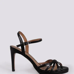 SANDALO CON TACCO E LISTINI