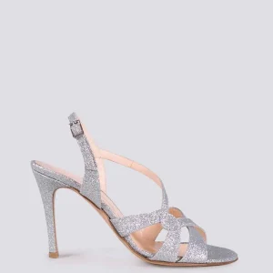 SANDALO CON TACCO GLITTER