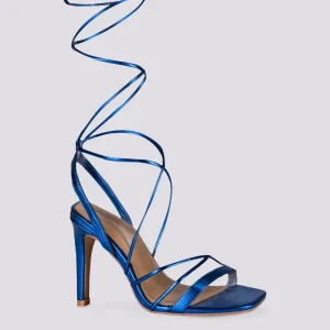 SANDALO CON TACCO LAMINATO