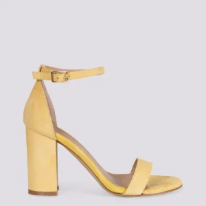 SANDALO CON TACCO SPESSO IN CAMOSCIO