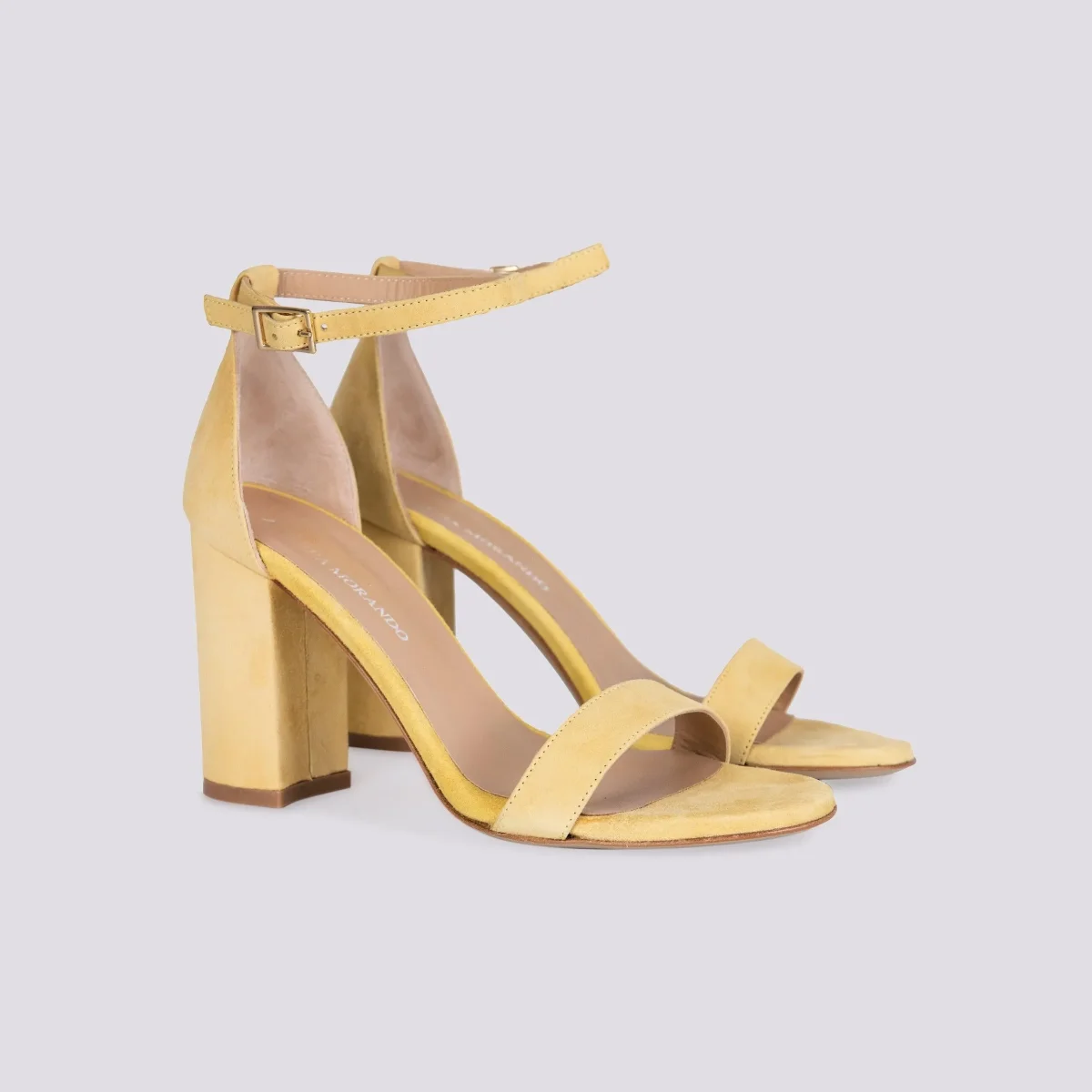 SANDALO CON TACCO SPESSO IN CAMOSCIO - immagine 3