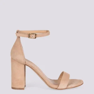 SANDALO CON TACCO SPESSO IN CAMOSCIO