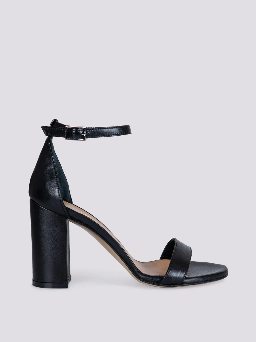 SANDALO CON TACCO SPESSO IN NAPPA