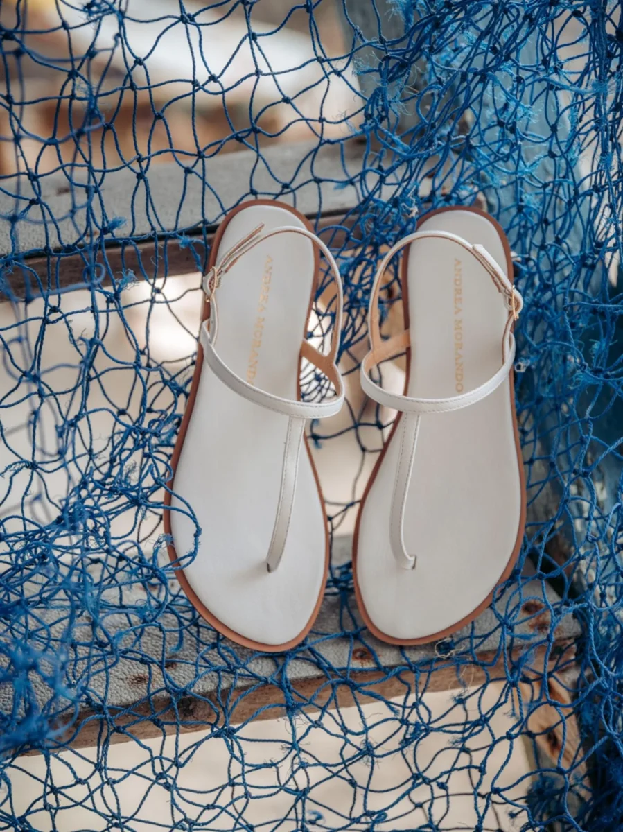 SANDALO INFRADITO BIANCO CON CINTURINO POSTERIORE - immagine 6