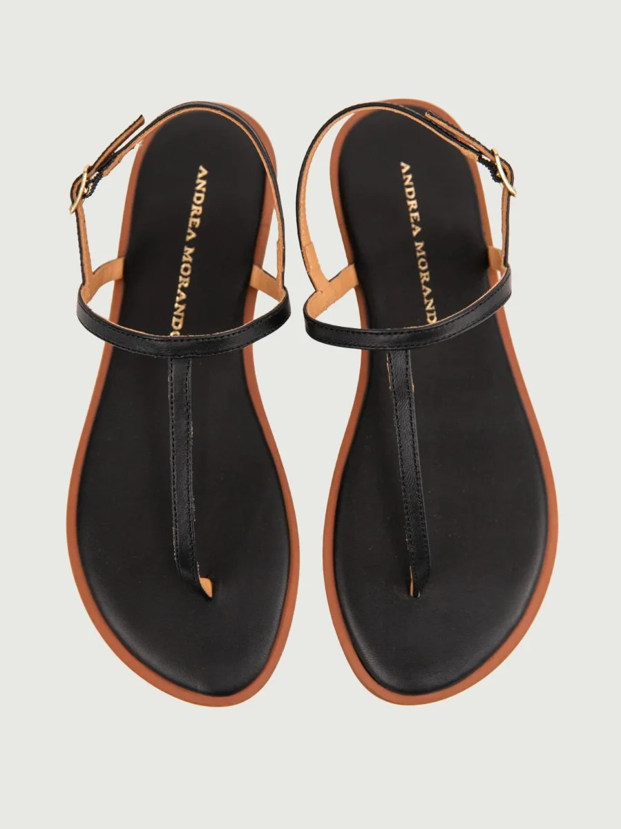 SANDALO INFRADITO IN PELLE NERO - immagine 5