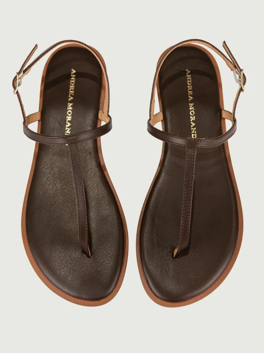 SANDALO INFRADITO IN PELLE TESTA MORO - immagine 4