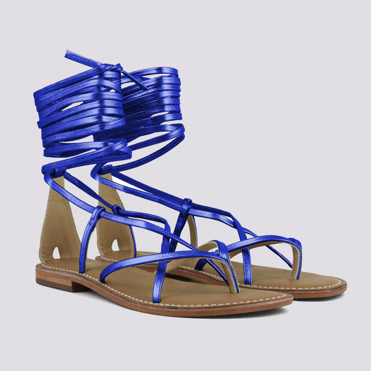 SANDALO IN PELLE CON LACCI SCHIAVA - immagine 3