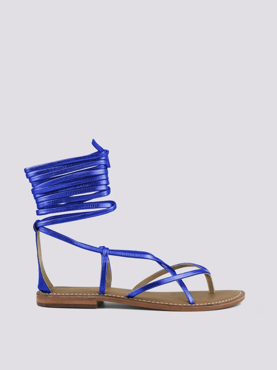 SANDALO IN PELLE CON LACCI SCHIAVA