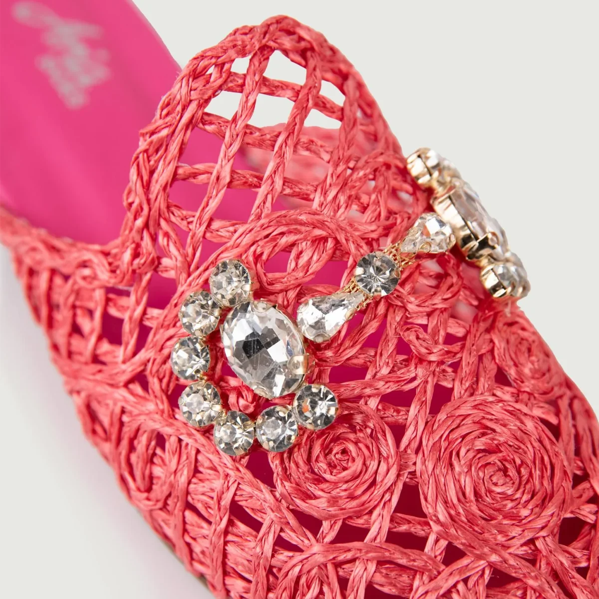 SANDALO SABOT IN RAFIA FUXIA - immagine 5