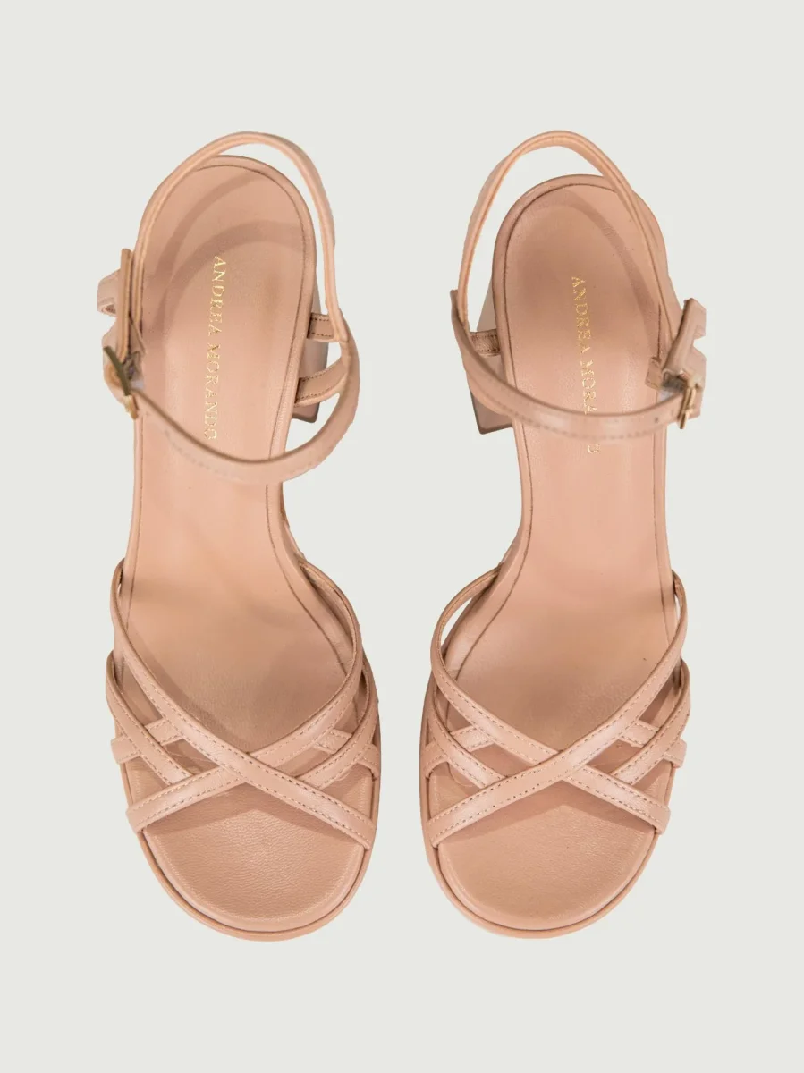 SANDALO TACCO QUADRATO IN PELLE - immagine 4