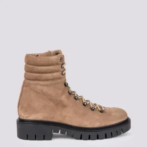 SCARPONCINO ALTO CON ALLACCIO TREKKING IN CAMOSCIO BEIGE