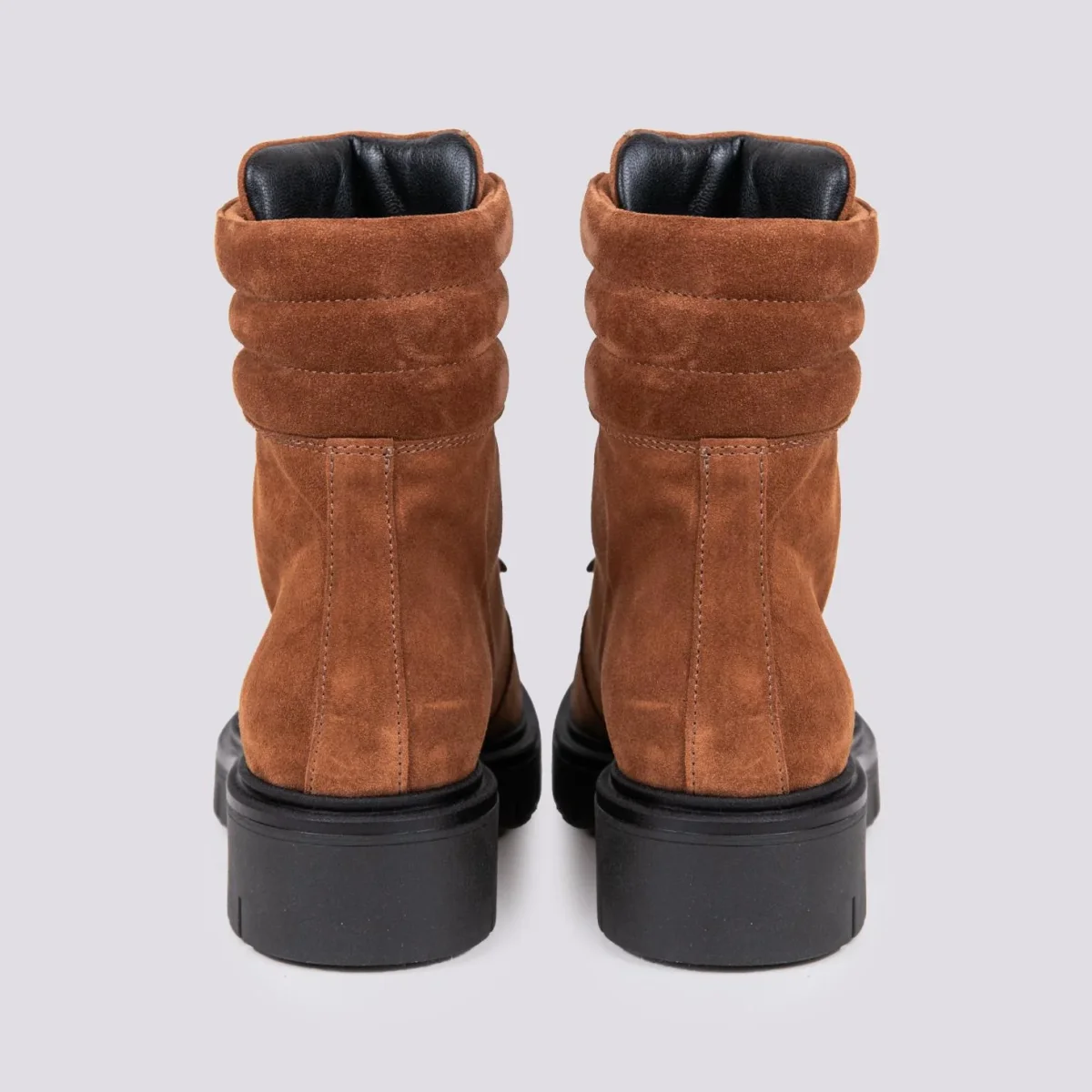 SCARPONCINO ALTO CON ALLACCIO TREKKING IN CAMOSCIO CUOIO - immagine 4