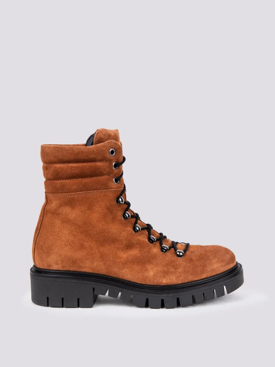 SCARPONCINO ALTO CON ALLACCIO TREKKING IN CAMOSCIO CUOIO