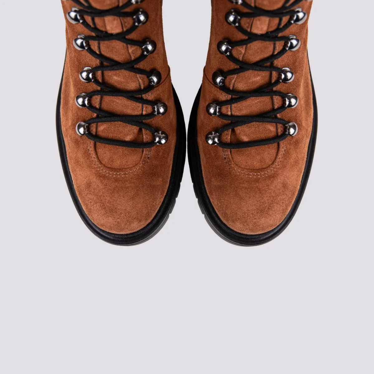 SCARPONCINO ALTO CON ALLACCIO TREKKING IN CAMOSCIO CUOIO - immagine 5