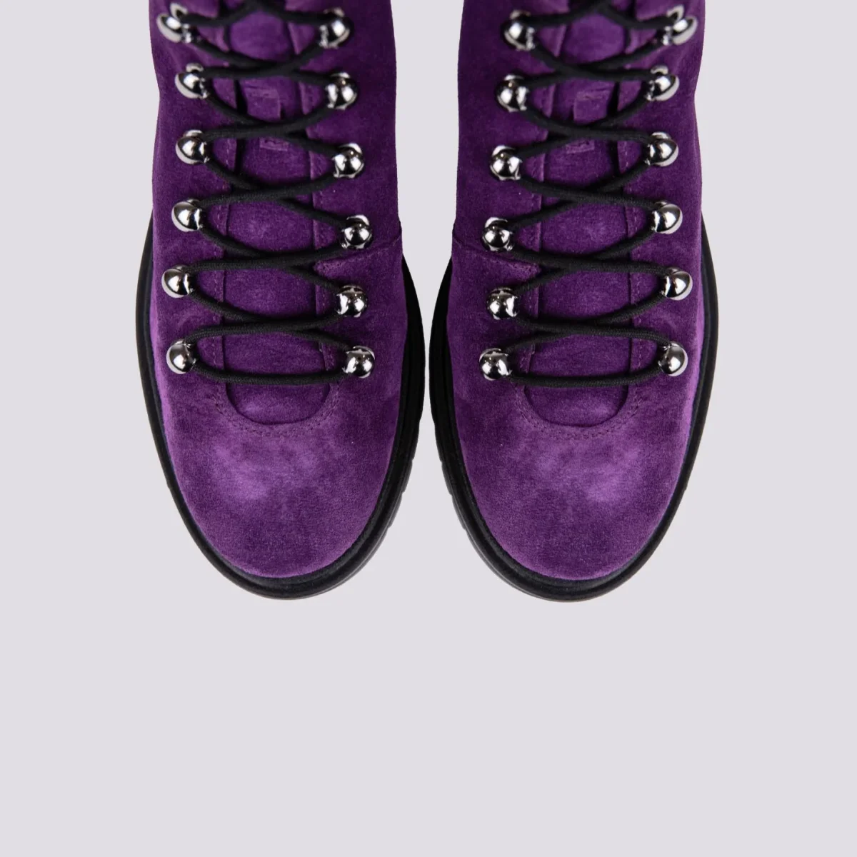 SCARPONCINO ALTO CON ALLACCIO TREKKING IN CAMOSCIO VIOLA - immagine 5