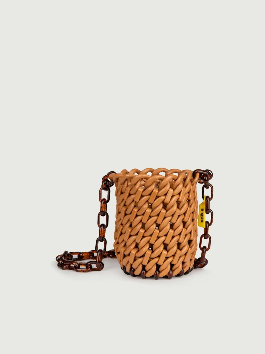 SECCHIELLO IN RESINA CUOIO E MARRONE "JAR"