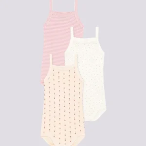 SET DI 3 BODY CON SPALLINE A FIORI BEBÈ