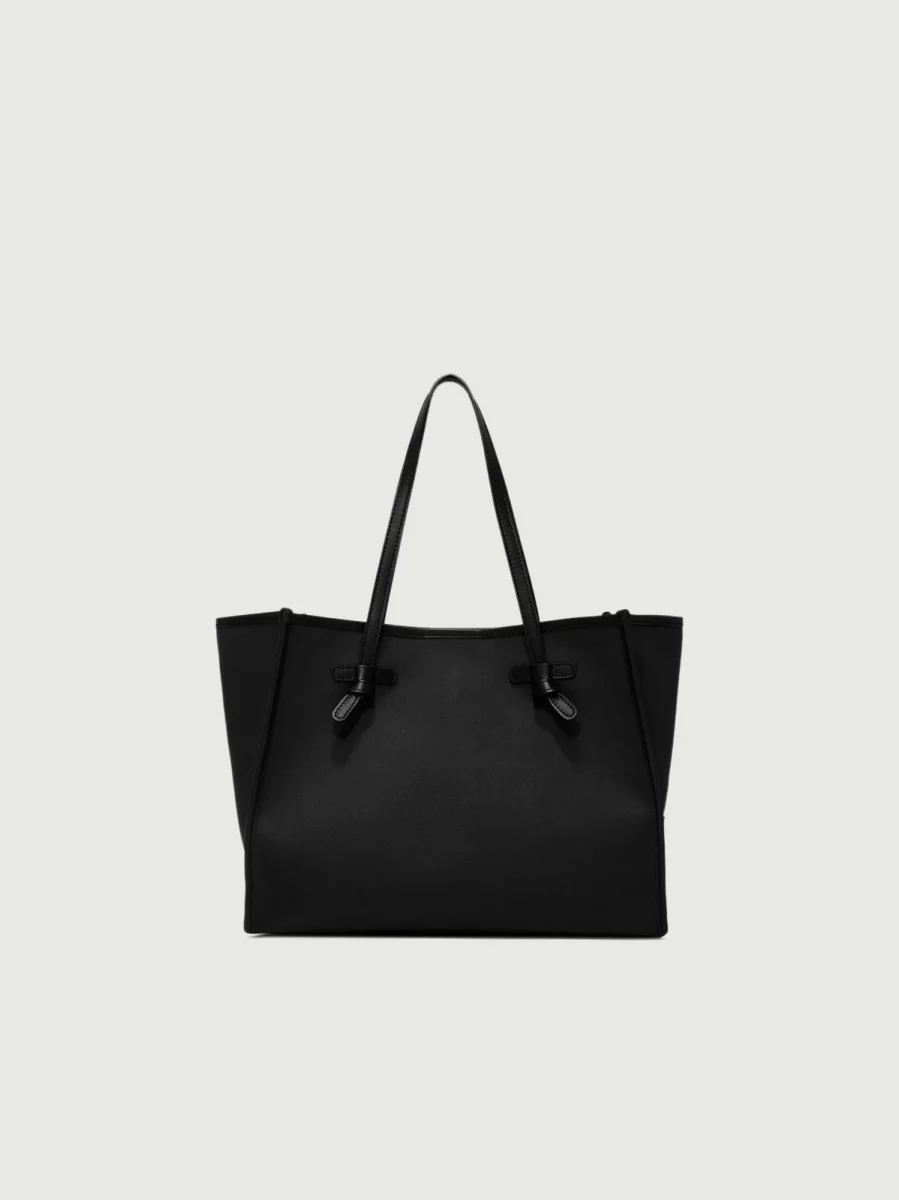 SHOPPING MARCELLA IN CANVAS NERO E CORDA