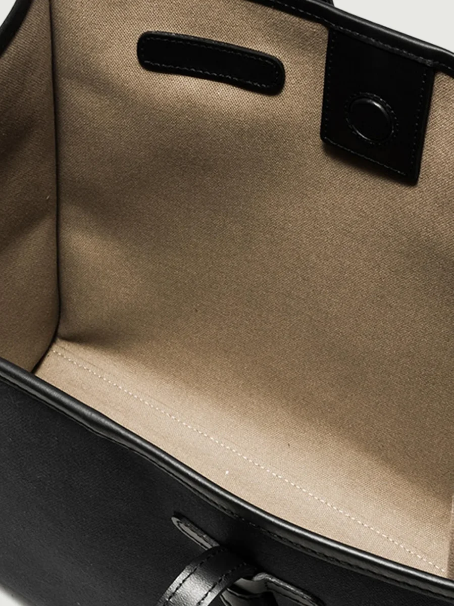 SHOPPING MARCELLA IN CANVAS NERO E CORDA - immagine 4