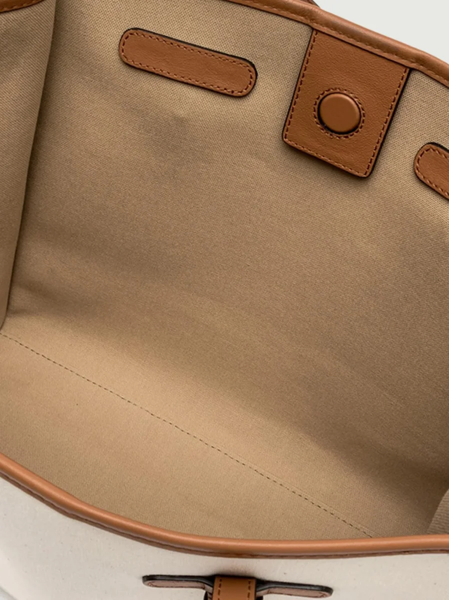 SHOPPING MARCELLA IN CANVAS PANNA - immagine 4