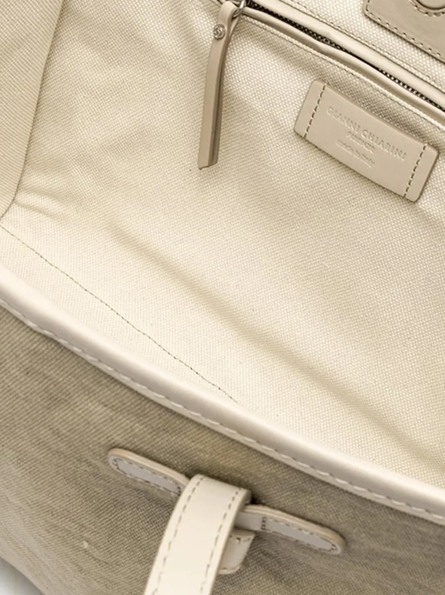 SHOPPING MARCELLA IN CANVAS STONE WASHED SABBIA - immagine 4