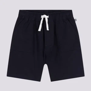 SHORTS  BLU IN TWILL DI COTONE E LINO 
