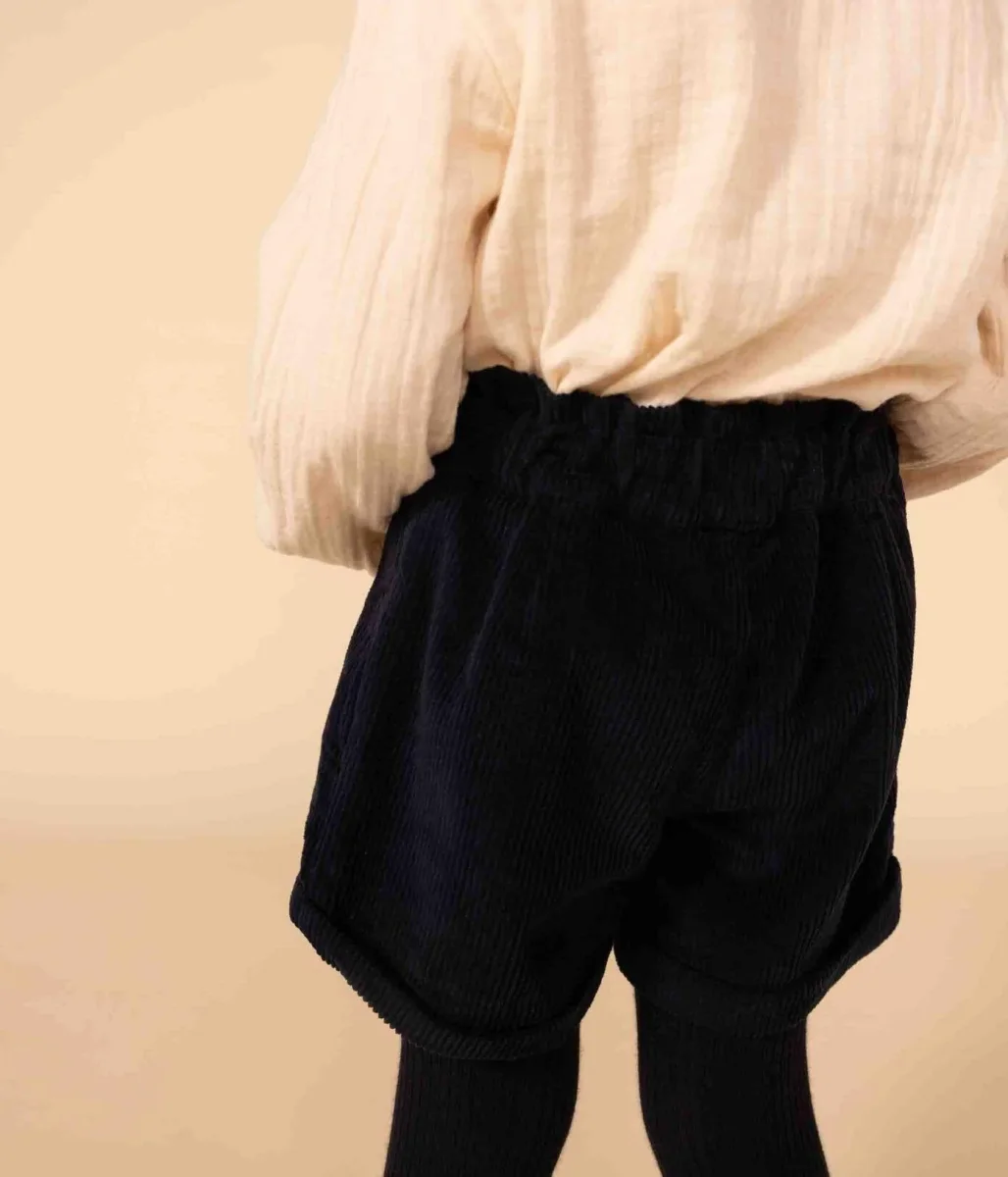 SHORTS IN VELLUTO A COSTE BAMBINA - immagine 3