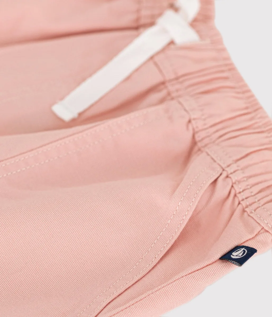SHORTS ROSA IN TWILL DI COTONE E LINO - immagine 3