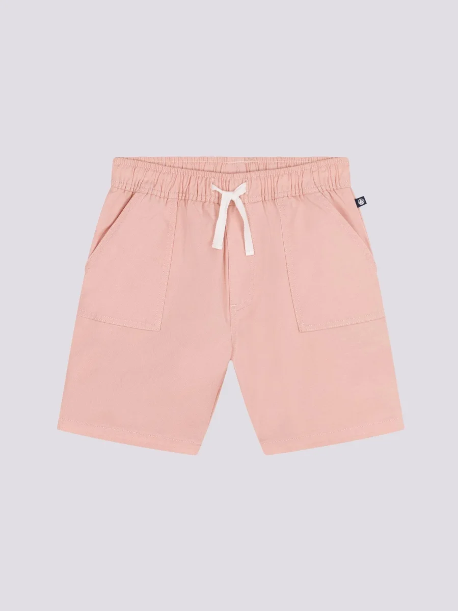 SHORTS ROSA IN TWILL DI COTONE E LINO