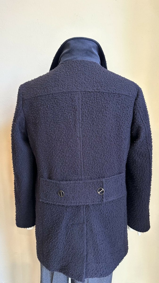 Cappotto doppiopetto Panno Casentino 100% lana Blu Zero - immagine 3