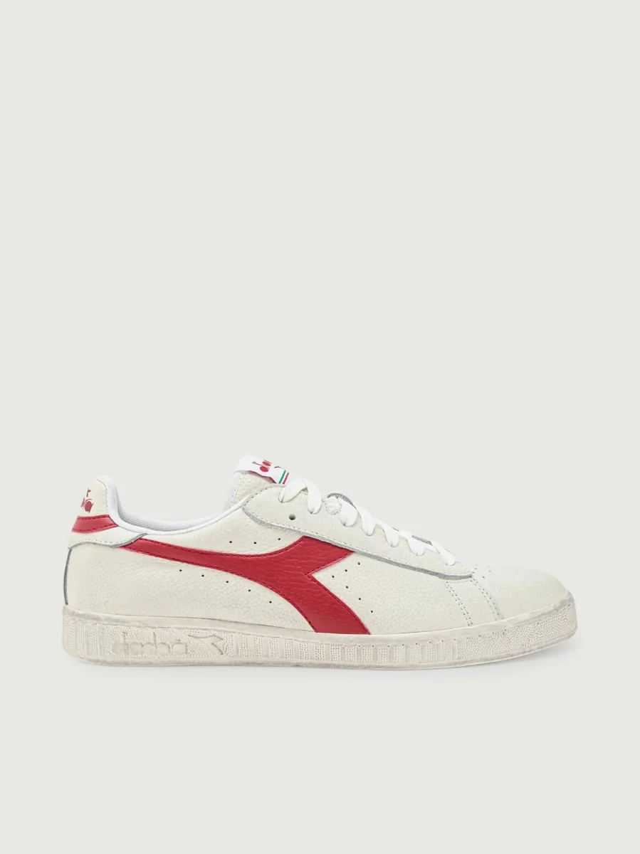 SNEAKERS GAME L LOW WAXED BIANCO ROSSO