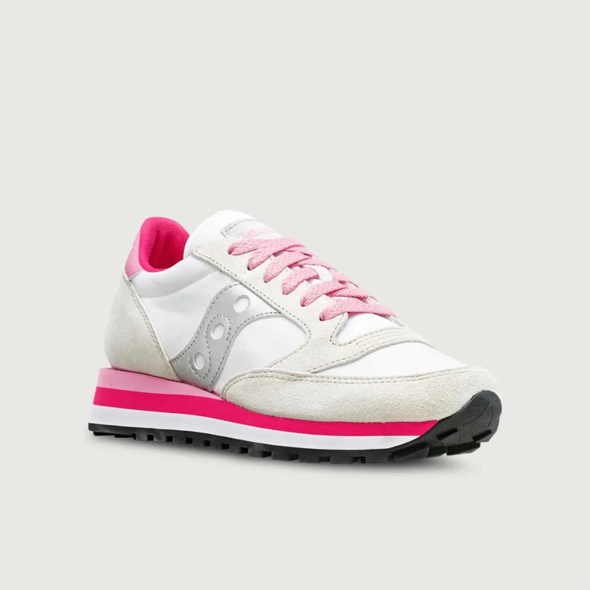 SNEAKERS SAUCONY JAZZ TRIPLE BIANCO GRIGIO E ROSA - immagine 3