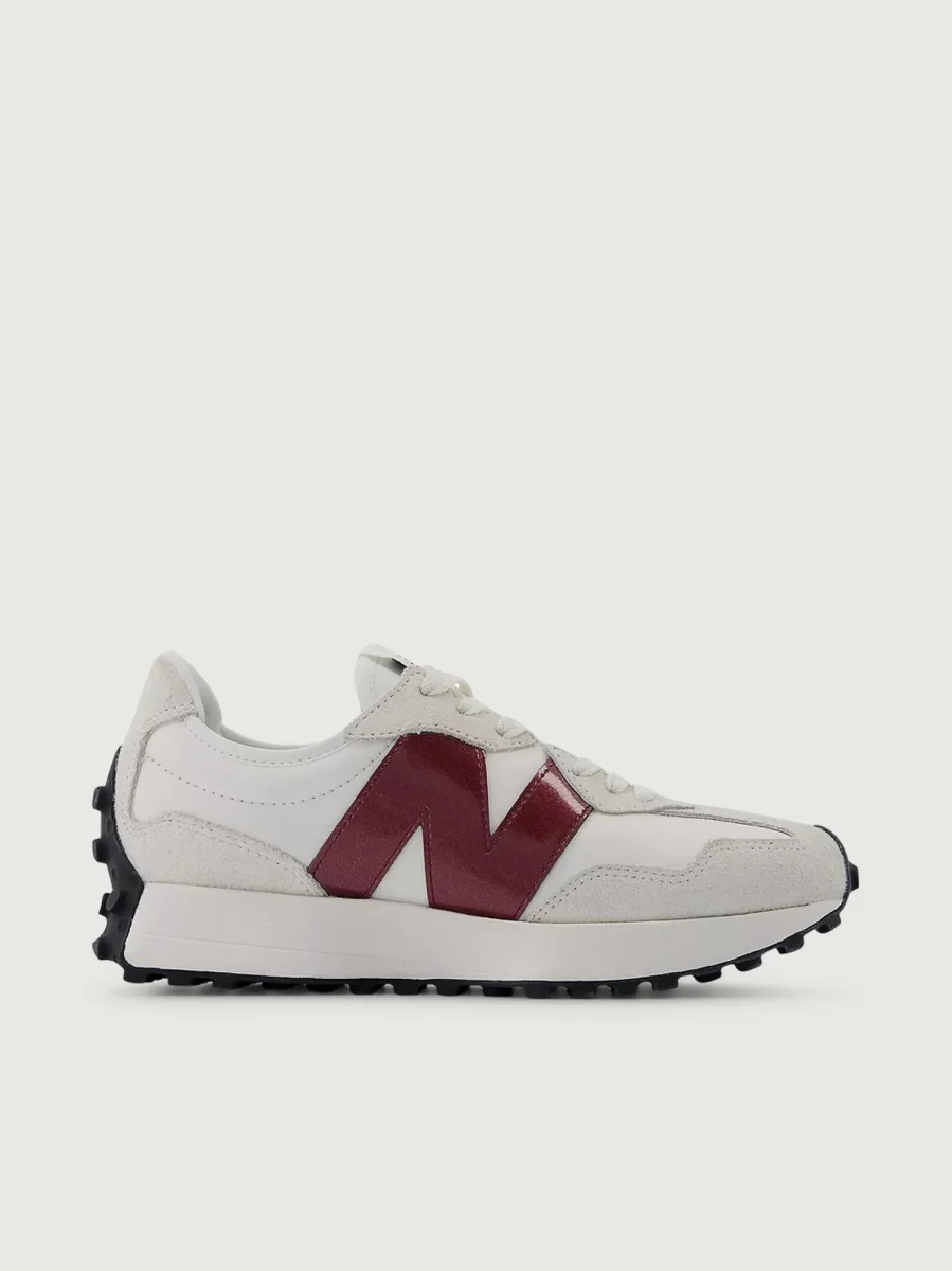 SNEAKER 327 BIANCO LOGO BURGUNDY