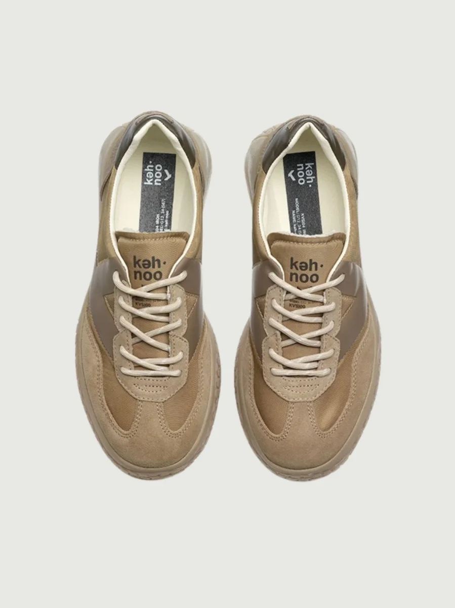 SNEAKER 9768 CON RIALZO TAUPE E NOCCIOLA - immagine 4