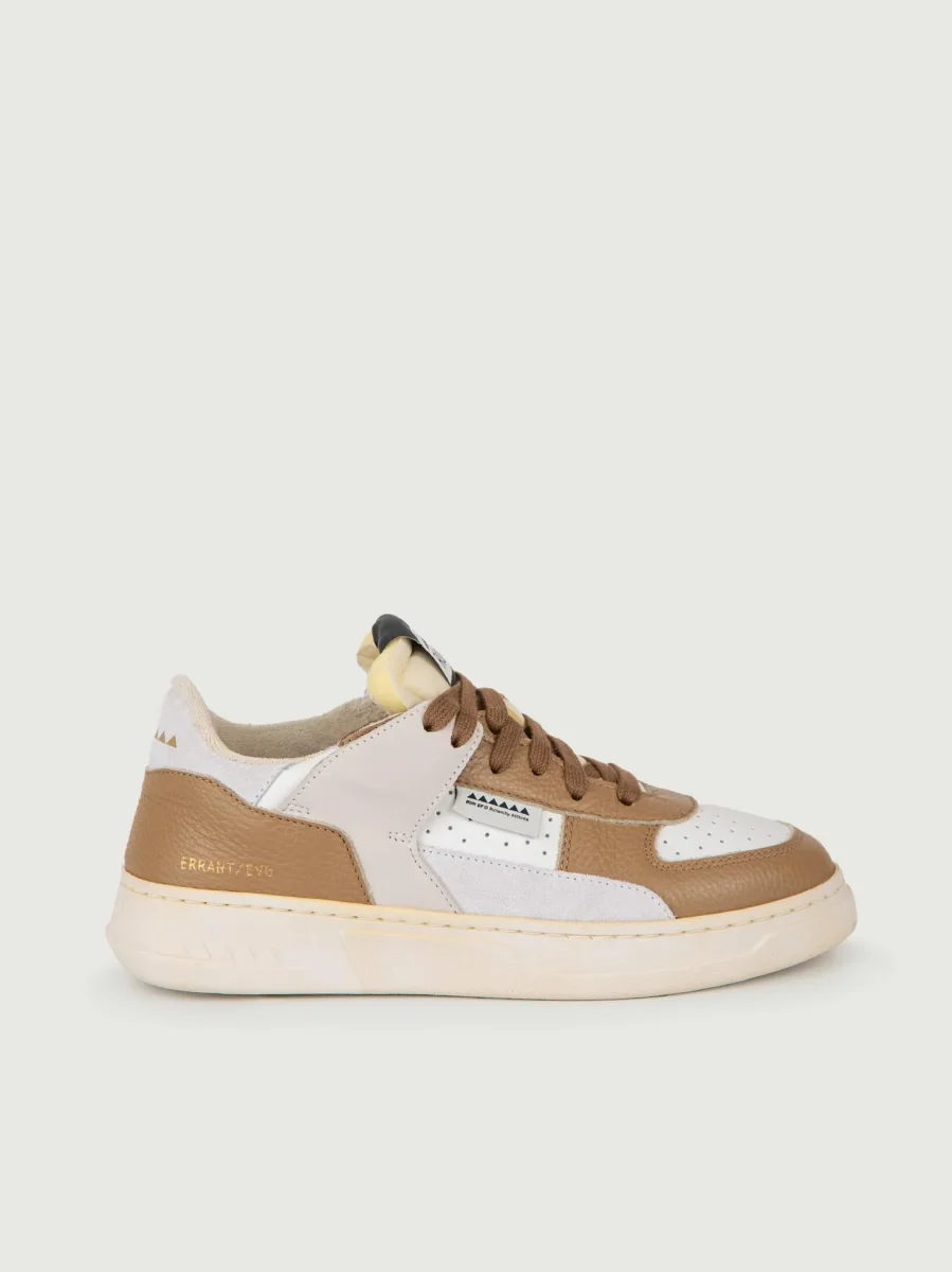 SNEAKER DETROIT BIANCA E CUOIO