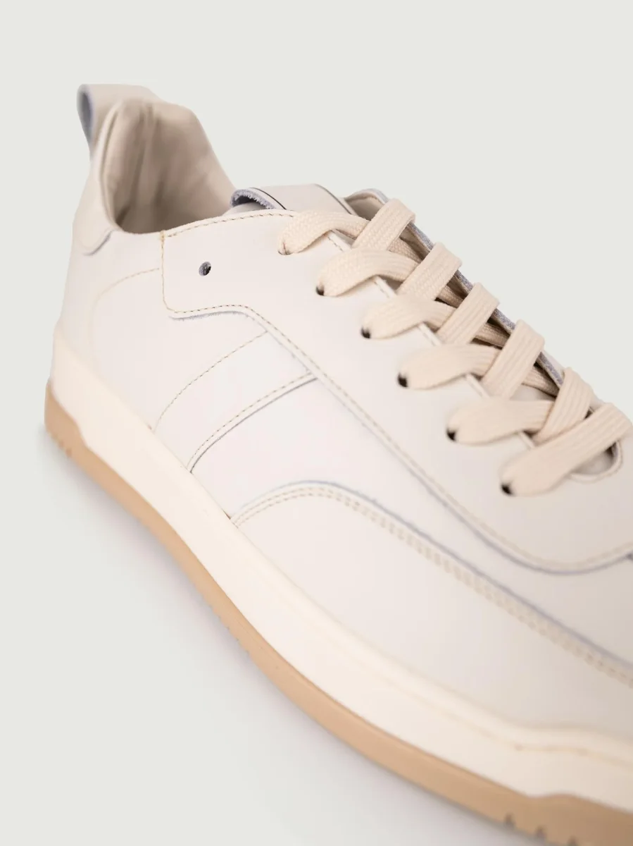SNEAKER IN PELLE BIANCO GESSO - immagine 5